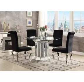 Noralie Silver 52" Round Dining Table