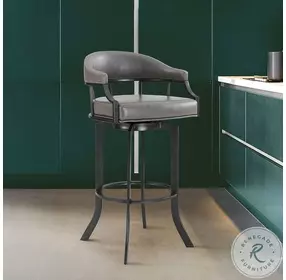 Pharaoh Grey Faux Leather And Minferal 30" Swivel Bar Stool