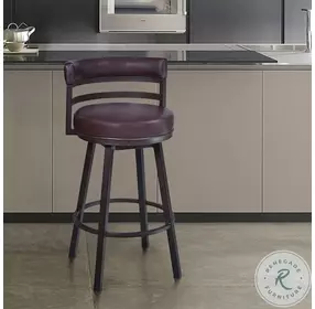 Titana Brown PU And Auburn Bay 30" Swivel Bar Stool