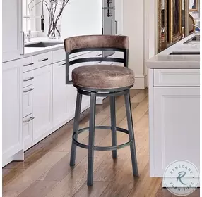 Titana Bandero Tobacco And Mineral 30" Swivel Bar Stool