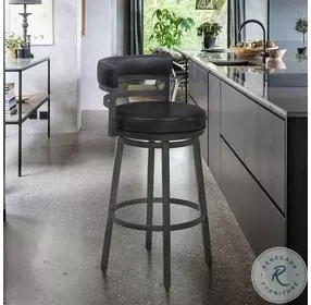 Titana Ford Black PU And Mineral 30" Swivel Bar Stool