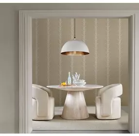 Bazaar Living Beige Upholstered Dining Arm Chair