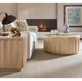 Commerce and Market Light Brown Rectangular End Table
