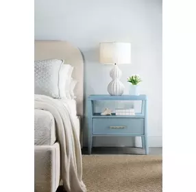 Bazaar Living Blue 1 Drawer Nightstand