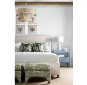Commerce and Market Beige Upholstered California King Panel Bed