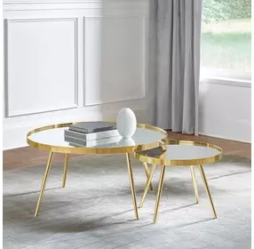 Kaelyn Gold 2 Piece Nesting Coffee Table