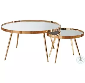 Kaelyn Gold 2 Piece Nesting Occasional Table Set