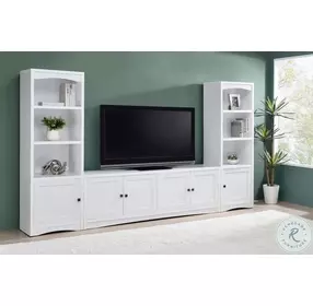 Laughlin White 3 Shelf Media Tower