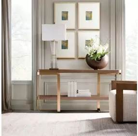 Solara Medium Brown and Gold 72" Console Table