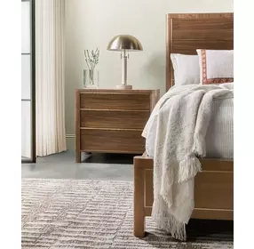 Solara Medium Brown 3 Drawer Nightstand with Integrated Charging