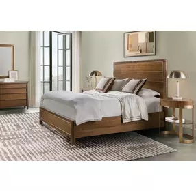 Solara Medium Brown King Panel Bed