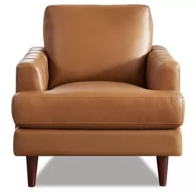 Ada Cognac Leather Upholstered Lounge Chair