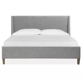 Lindon Belgian Wheat and Gray Upholstered Panel Bedroom Set