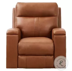 Varden Nutmeg Top Grain Leather Zero Gravity Power Recliner with Power Headrest