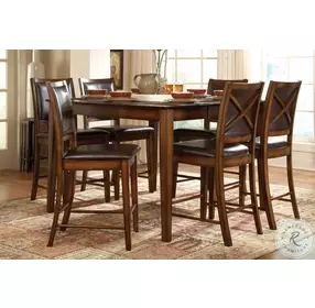 Verona Wire Brushed Amber Extendable Counter Height Dining Table