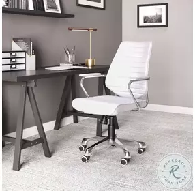 Enterprise White Low Back Adjustable Swivel Office Chair