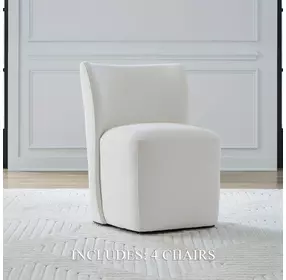 Dining Studio Ivory Upholstered Dining Chair Set of 4