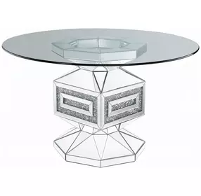 Noralie Clear 52" Round Dining Table