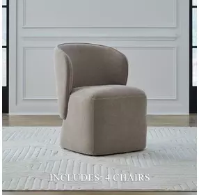 Dining Studio Truffle Upholstered Dining Chair with Casters Set of 4