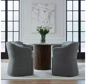 Dining Studio Sapphire Upholstered Dining Arm Chair with Casters