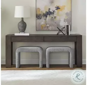 Cascade Falls Satin Espresso Upholstered Accent Stool