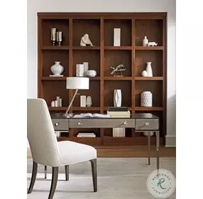 Ariana Charcoal Gray And Platinum Foreau Writing Desk