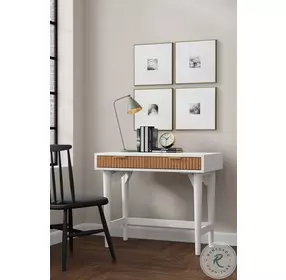 Larsen White And Natural 2 Drawer Mini Desk