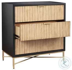 Larsen Black And Natural 3 Drawer Small Chest