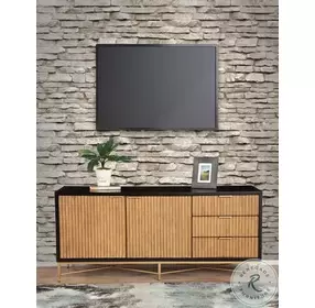 Larsen Black And Natural 3 Drawer TV Stand
