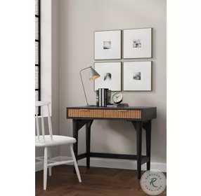 Larsen Black And Natural 2 Drawer Mini Desk