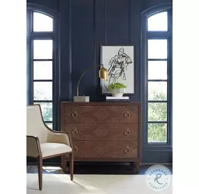 Silverado Rich Walnut Woodland Drawer Hall Chest