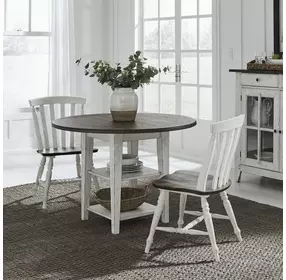 Garden Terrace Graphite and Whitestone 3 Piece Extendable Drop Leaf Dining Set