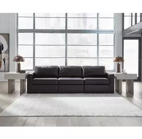 ModMax II Black Leather 3 Piece Modular 108" Sofa