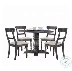 Leventis Light Brown Linen and Weathered Gray Side Chair Set of 2