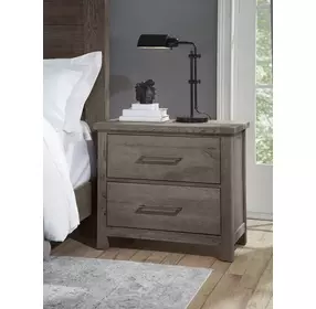 Dovetail Mystic Gray 2 Drawer Nightstand