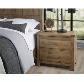 Dovetail Natural 2 Drawer Nightstand