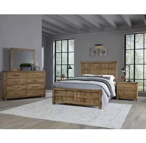 Dovetail Natural Queen Panel Bed