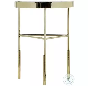 Delilah Polish Gold And White Accent Table