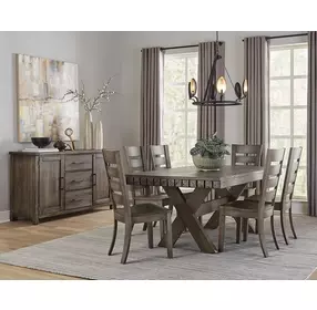 Dovetail Aged Gray Ladder Back Side Chair