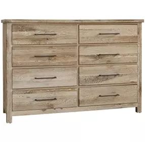 Dovetail Sun Bleached White 8 Drawer Dresser