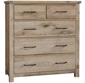 Dovetail Sun Bleached White 5 Drawer Standing Dresser