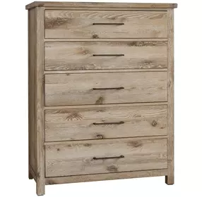 Dovetail Sun Bleached White 5 Drawer Chest
