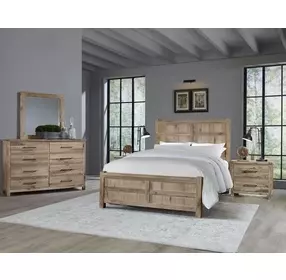 Dovetail Sun Bleached White Queen Panel Bed