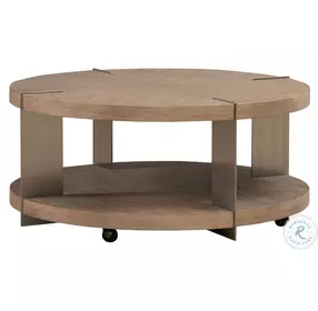 Harlow Sandstone And Satin Nickel Round Occasional Table Set