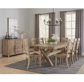 Dovetail Bleached White 73" Rectangular Dining Table