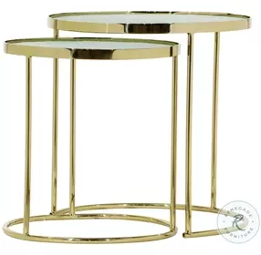 Bridget Polished Gold Nesting Accent Table