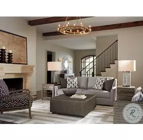 Cypress Point Rich Dark Pewter Seawatch Woven Cocktail Table