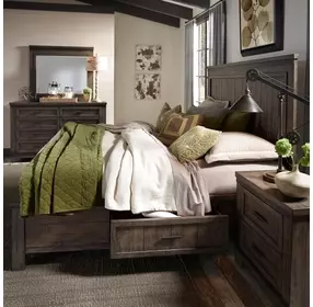 Briarwood Hills Rock Beaten Brown 3 Drawer Dresser with Mirror