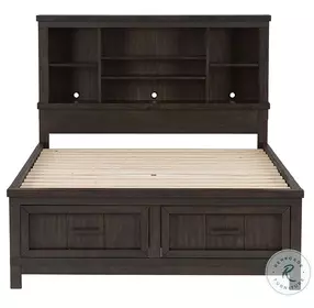 Briarwood Hills Rock Beaten Gray Full Bookcase Storage Bed