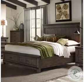 Thornwood Hills Rock Beaten Gray Panel Footboard Storage Bedroom Set